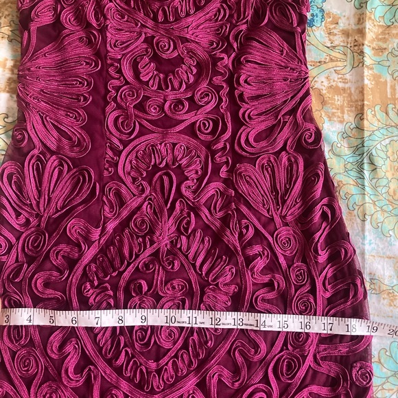 J D collection magenta pink tapework lace bodycon mermaid dress - Picture 8 of 9